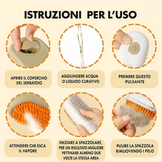 Spazzola 3 in 1 per animali domestici - zaluma